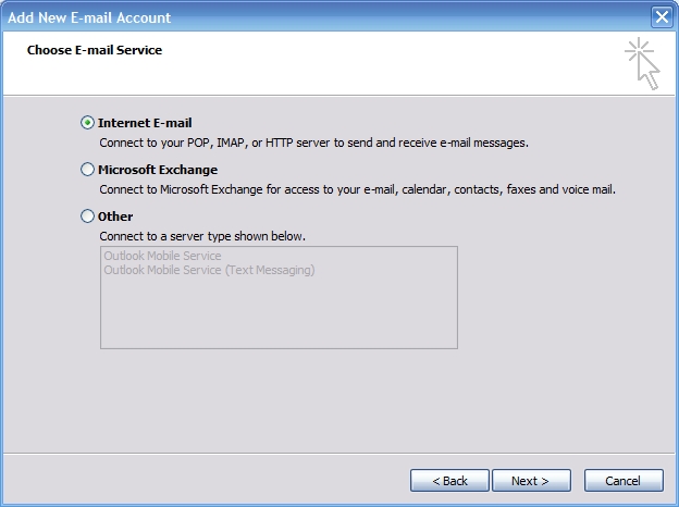 IMAPS Outlook 2007 Step 1