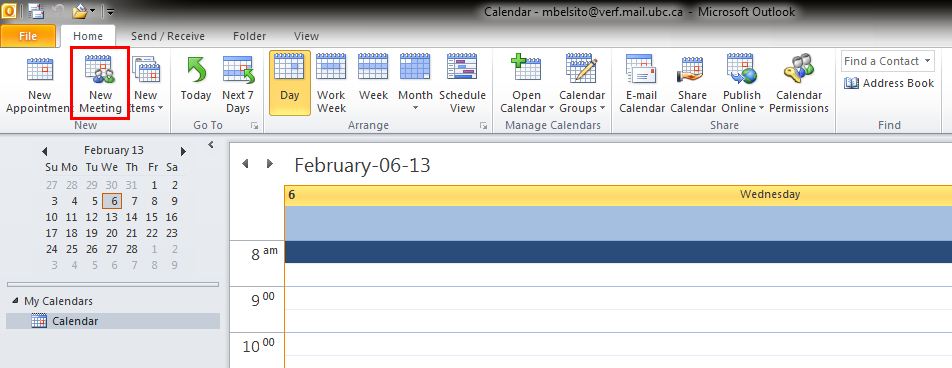 Outlook New Meeting