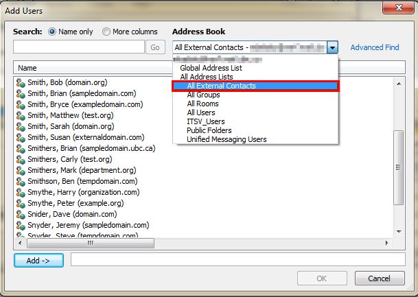 Outlook ML External Contacts