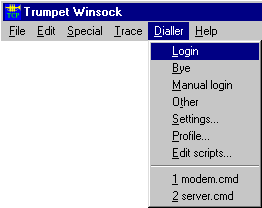 trumpet winsock 3 dialler login