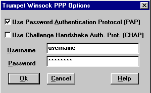 trumpet winsock 3 ppp option