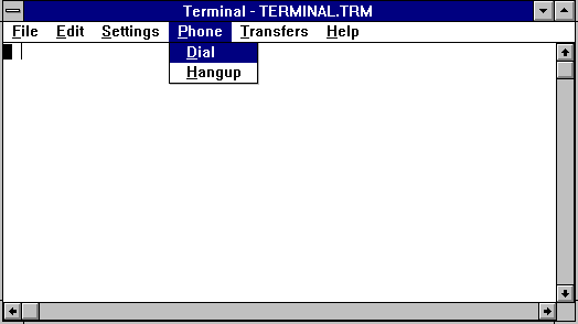 win terminal phone dial